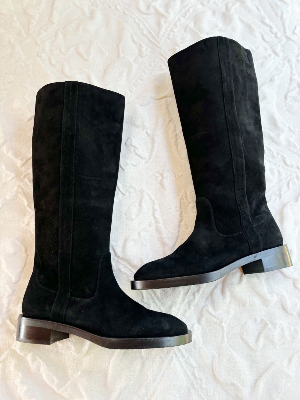 Stuart Weitzman Black Suede Tall Boots Size 6.5 New